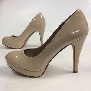 Delicious Women’s Nude Tan Patent High Heel Shoes
